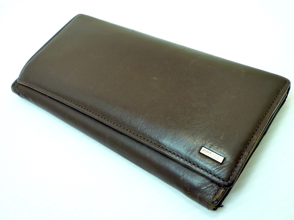 PORTER Porter long wallet cow leather leather Brown plain men's gloss having usually using travel card change purse . storage adjustment convenience Yoshida bargain worth seeing outside fixed form OK