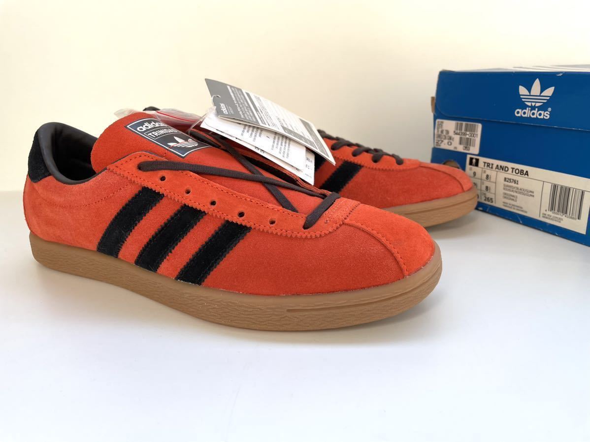  dead!! rare!! new goods 15 year adidas TRI AND TOBAtolinida-do orange black suede cigarettes place name natural leather us 9 / 27. box attaching 