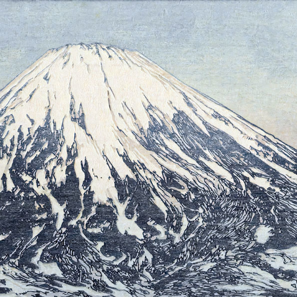 吉田博　版画　富士山　御殿場　昭和四年 56x41cm　大判ポスターサイズ　複製 ◆新版画　小原古邨　川瀬巴水_画像2