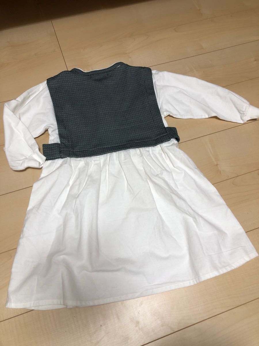 新品タグ付き】 キッズ 女の子服 ベスト 一体型 ワンピース 120cm