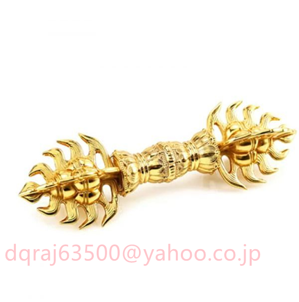 密教法具 寺院用仏具」 火炎の宝珠 宝珠杵舎利容器真鍮製18CM 密教法具 寺院用仏具」 火炎の宝珠 宝珠杵舎利容器真鍮製18CM
