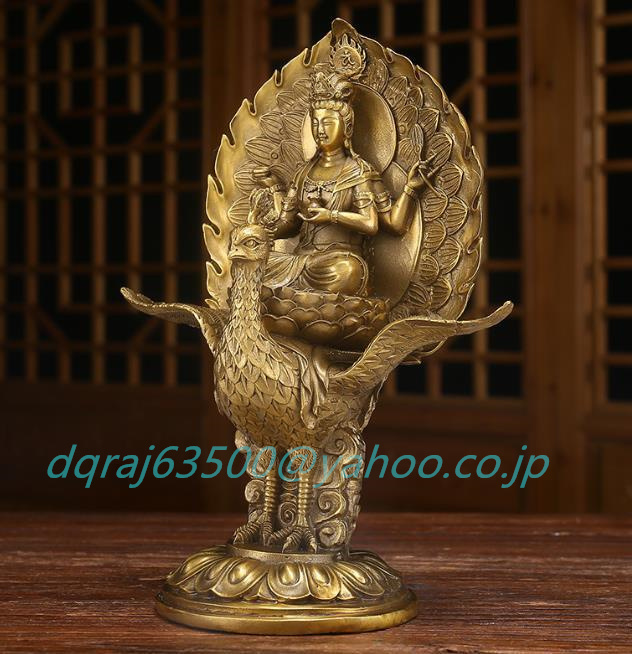 純銅 手作り 工芸品 置物を置く収蔵品 仏像 仏教 孔雀明王_画像2