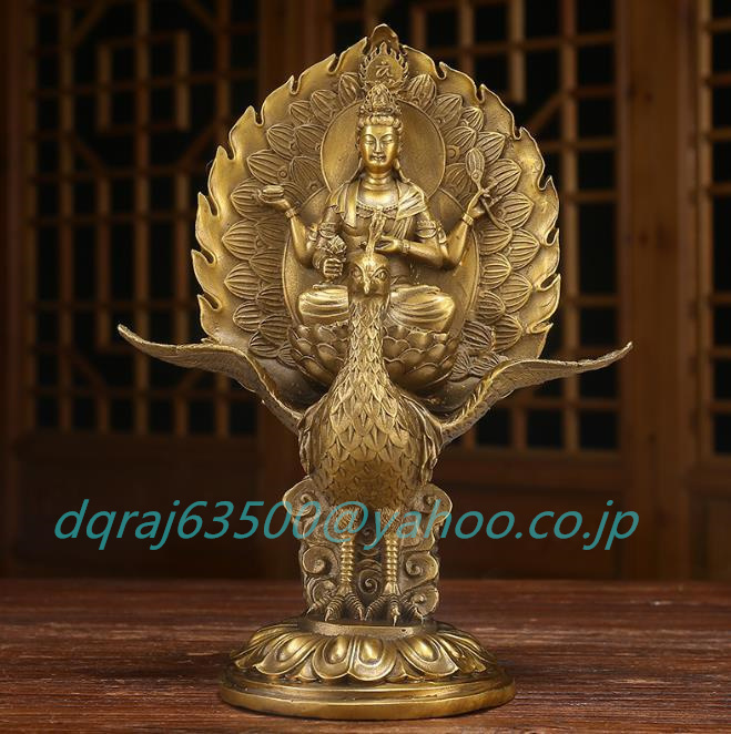 純銅 手作り 工芸品 置物を置く収蔵品 仏像 仏教 孔雀明王_画像5