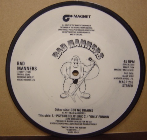 ★特選★BAD MANNERS/GOT NO BRAINS'1982UK MAGNET PICTURE7INCH_画像2