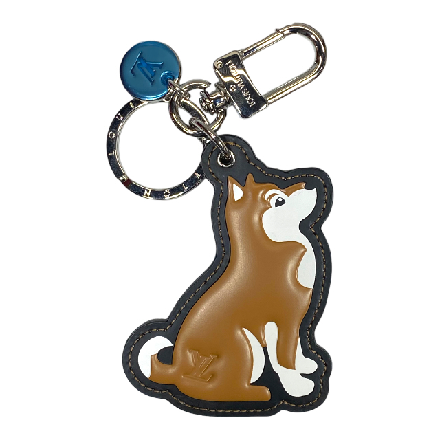 美品 LOUIS VUITTON ポルトクレカレッジキーリング柴犬 M62755-