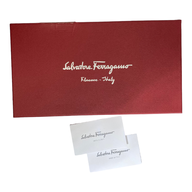 【美品】Salvatore Ferragamo フェラガモ ポーチ 小物入れ ガンチーニ レザー ロゴ ピンク ゴールド_画像8