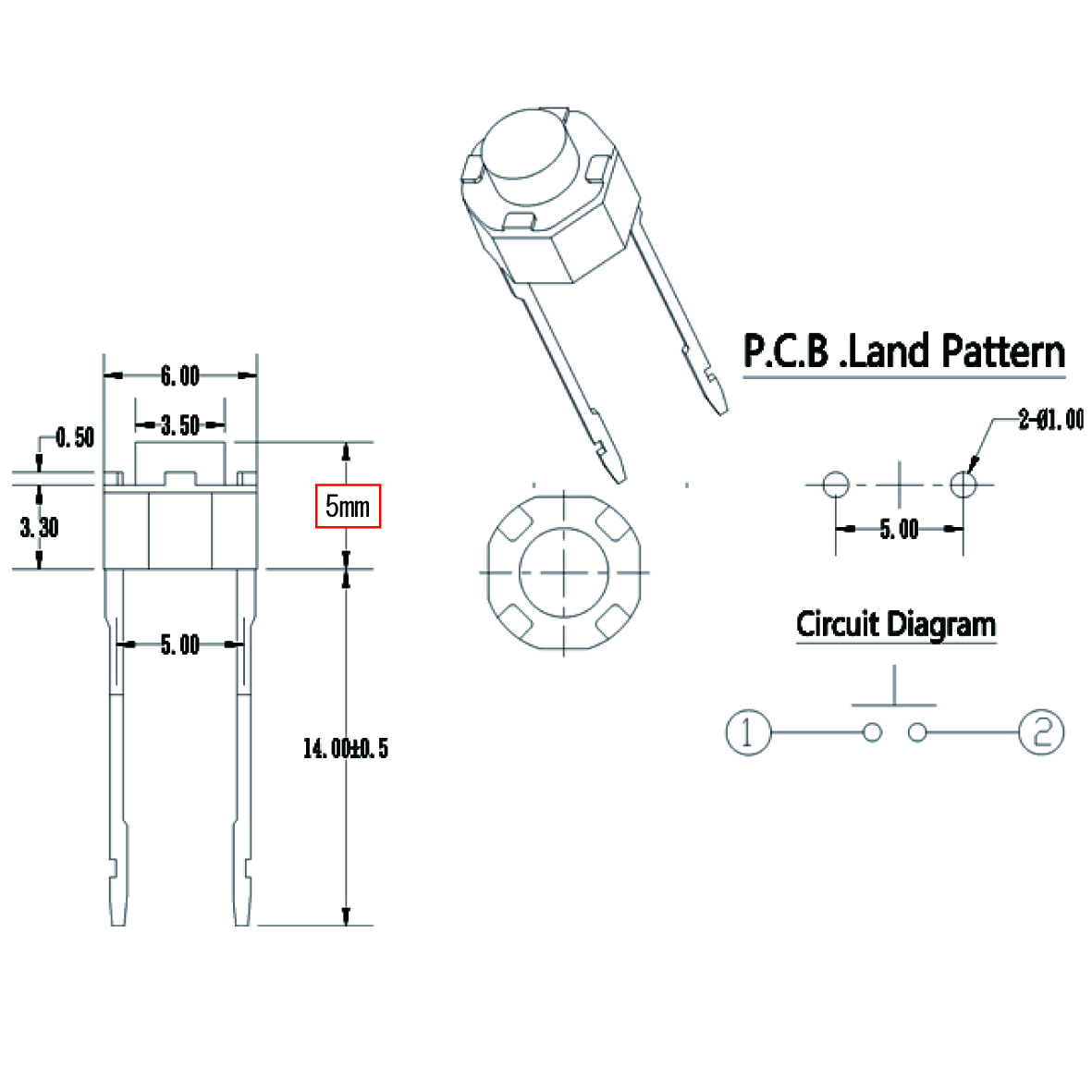 PIONEER CDJ DJM DDJ XDJ switch 10 piece 5mm button repair parts exchange CUE PLAY PAUSE BUTTON Pioneer cue Play etc. 5.0mm