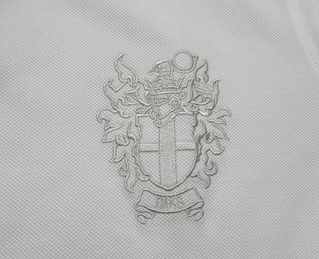 ダックスロンドン/DAKS LONDON　カノコ BIGクレスト刺繍半袖ポロシャツ 定価26400円/Lサイズ/KHDDBM0502/日本製/新品/ホワイト_画像5