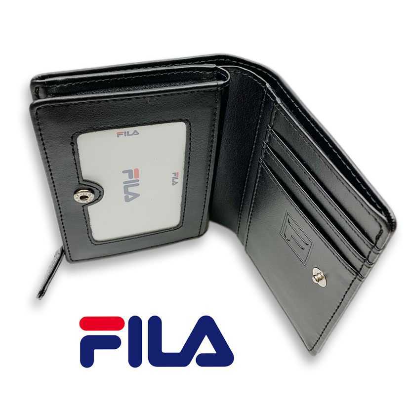 全3色 FILA（フィラ）ドットロゴ型押し ファスナー＆パスケース付き 2つ折り財布 ショート ウォレット_画像6