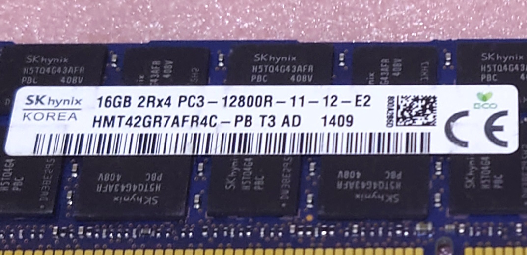 ◇SK hynix HMT42GR7AFR4C-PB - PC3-12800R/DDR3-1600 ECC REG/Registered 240Pin DDR3 RDIMM 16GB 動作品の画像3