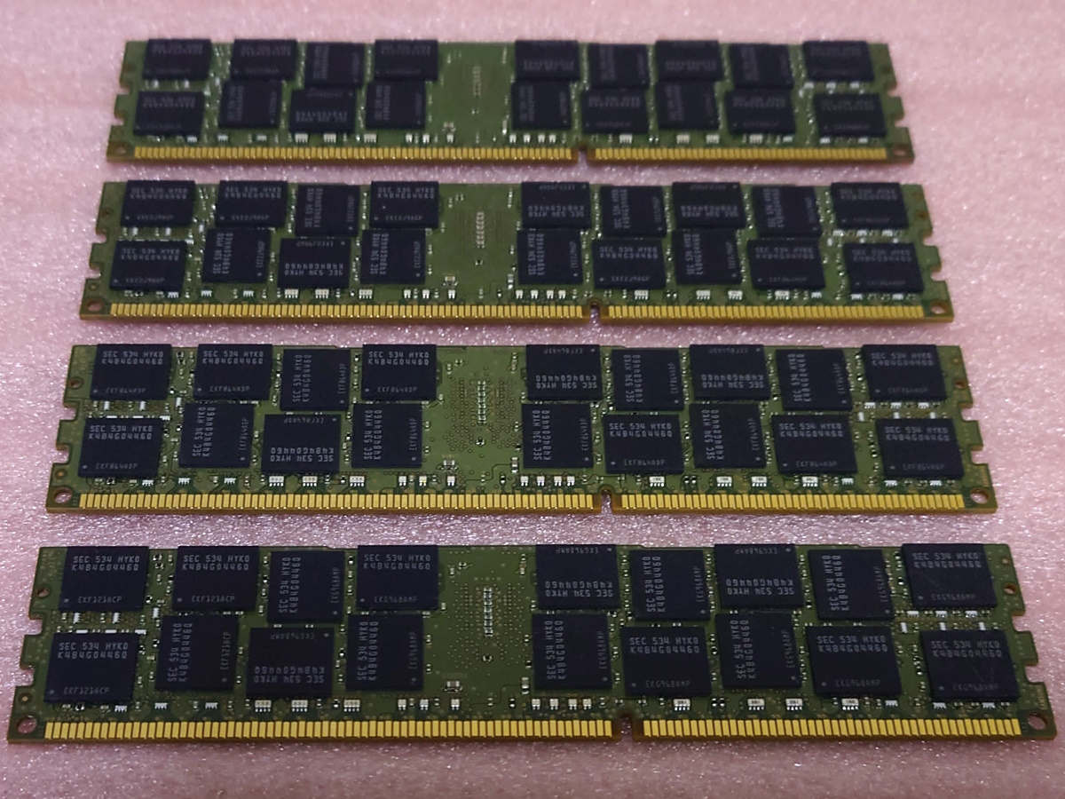 ○Samsung M393B2G70QH0-YK0Q8 4枚セット - PC3L-12800R/DDR3L-1600 ECC REG/Registered 240Pin DDR3 RDIMM 64GB(16GB x4) 動作品の画像2