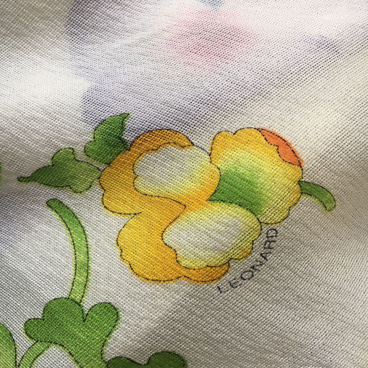 美品 LEONARD レオナール 最高級シルク 花柄 ロング ジャケット コート