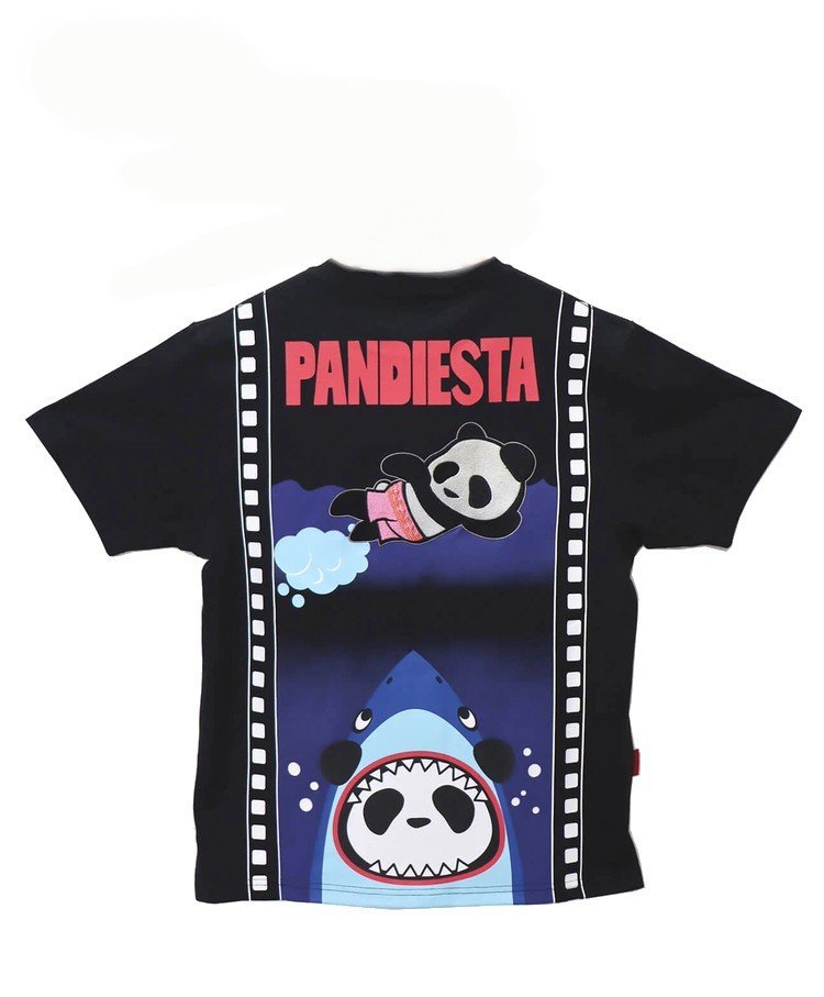 PANDIESTA パンディエスタ 半袖Ｔシャツ 582853 刺繍＆プリント 熊猫外伝 SHARK パンダ 半袖Ｔシャツ ブラック Mサイズ 新品