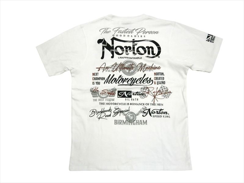 Norton ノートン 半袖 Tシャツ 232N1007 ユニオンジャック ロゴ ラメ 刺繍 半袖Tシャツ ホワイト Mサイズ 新品