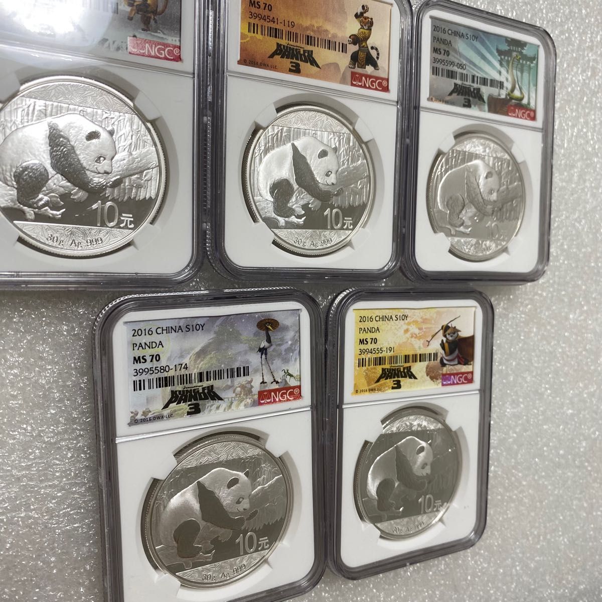 NGC MS70 鑑定 2016年中国パンダ Kung fu 5枚セット | noonanwaste.com