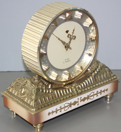 アンティーク 手巻き 機械式 置時計 日本美術時計 Nマーク 稼動品_画像4