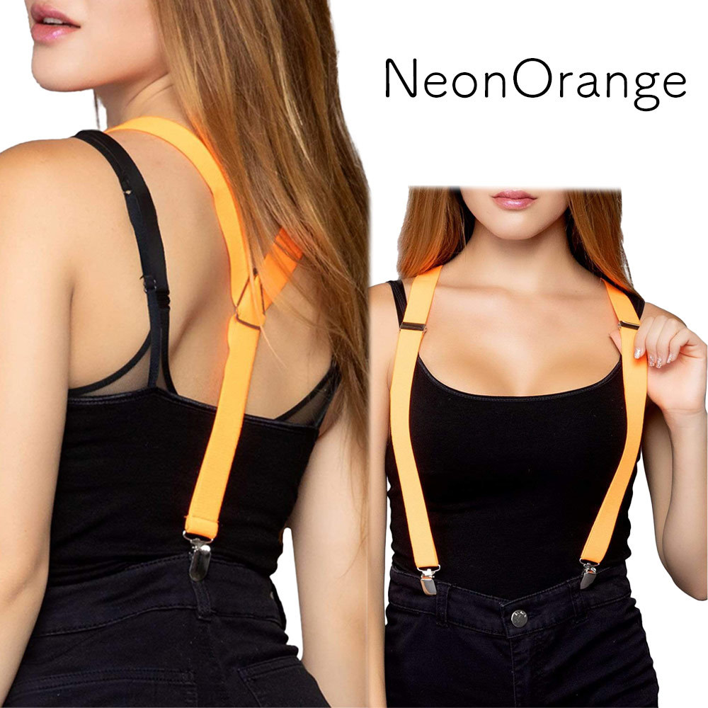  free shipping LEGAVENUE neon orange neon color Y type suspenders cosplay accessory 