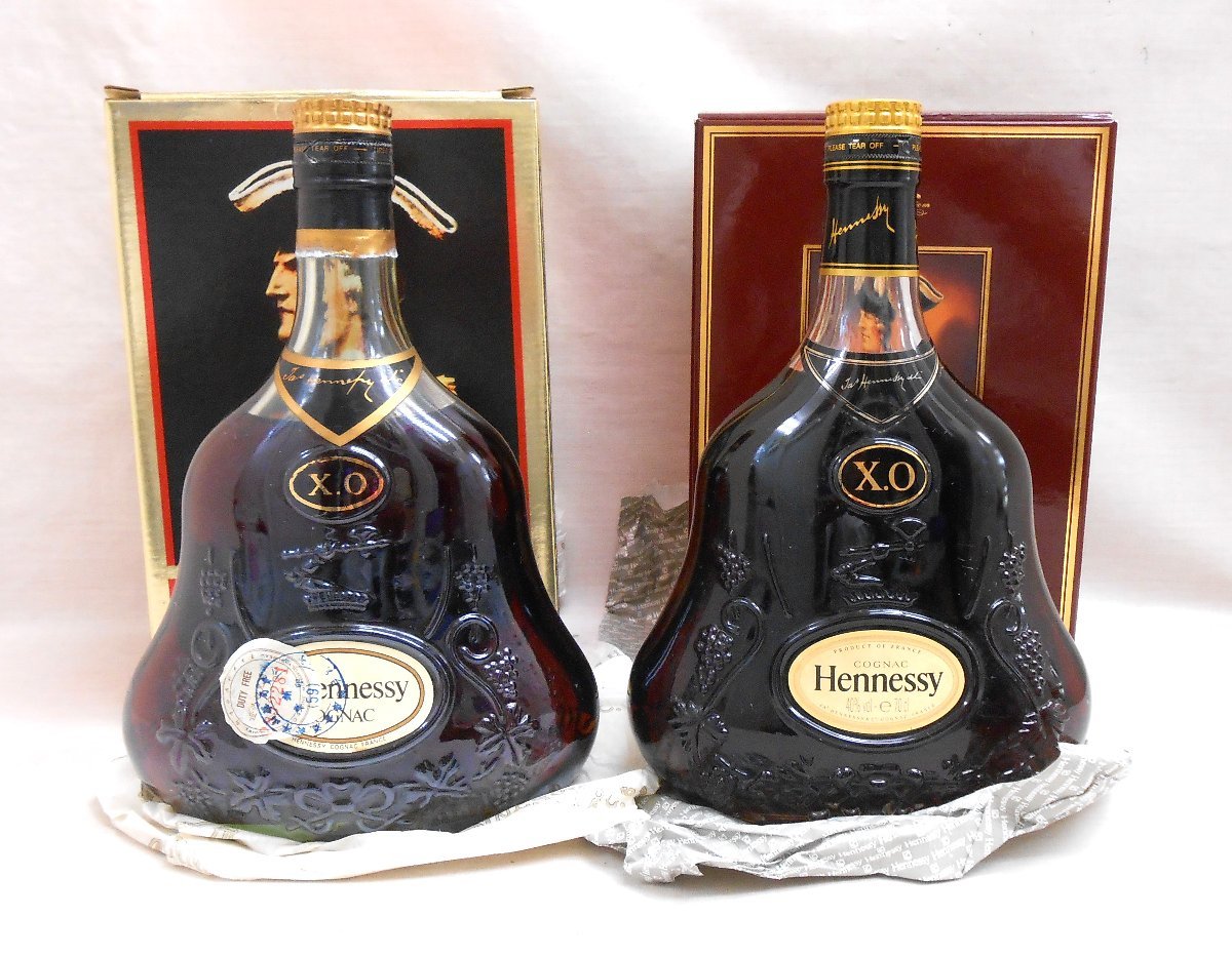 大黒屋】未開栓 2本 HENNESSY XO ヘネシー XO 金キャップ 「グリーン