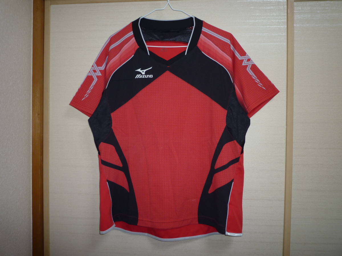  Mizuno рубашка с коротким рукавом красный чёрный XO размер 
