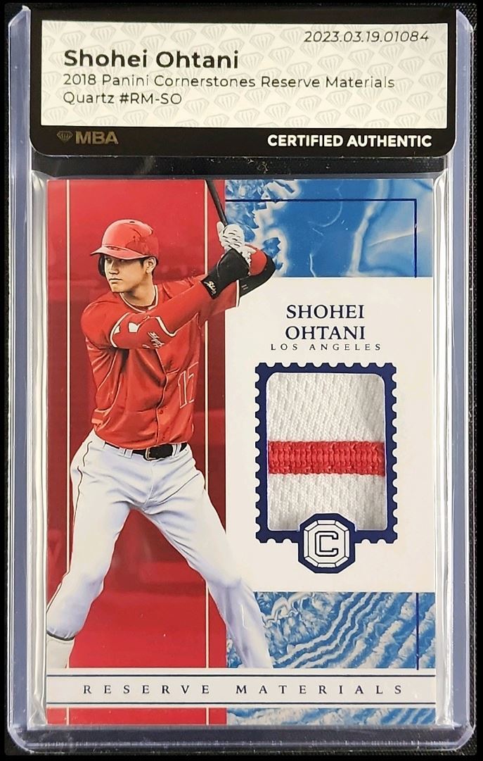 (レア)大谷翔平 2018 PANINI CORNERSTONES RESERVE QUARTZ SHOHEI OHTANI ROOKIE PATCH /49