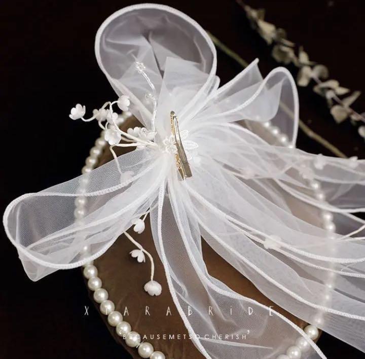ウェディング ヘッドドレス 結婚式 ヘアアクセサリー ブライダル リボン5/21の画像5