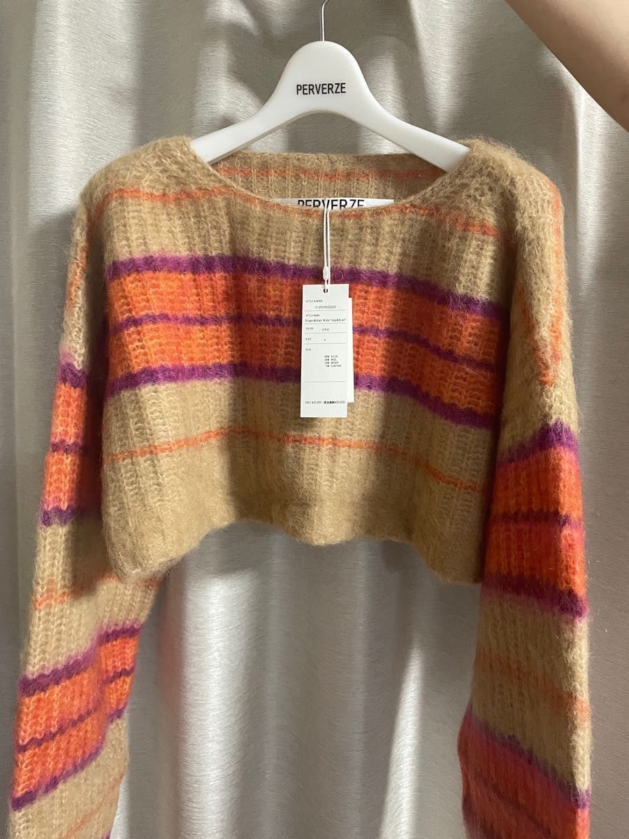 perverze Stripe Mohair Wide モヘヤ ニット セーター