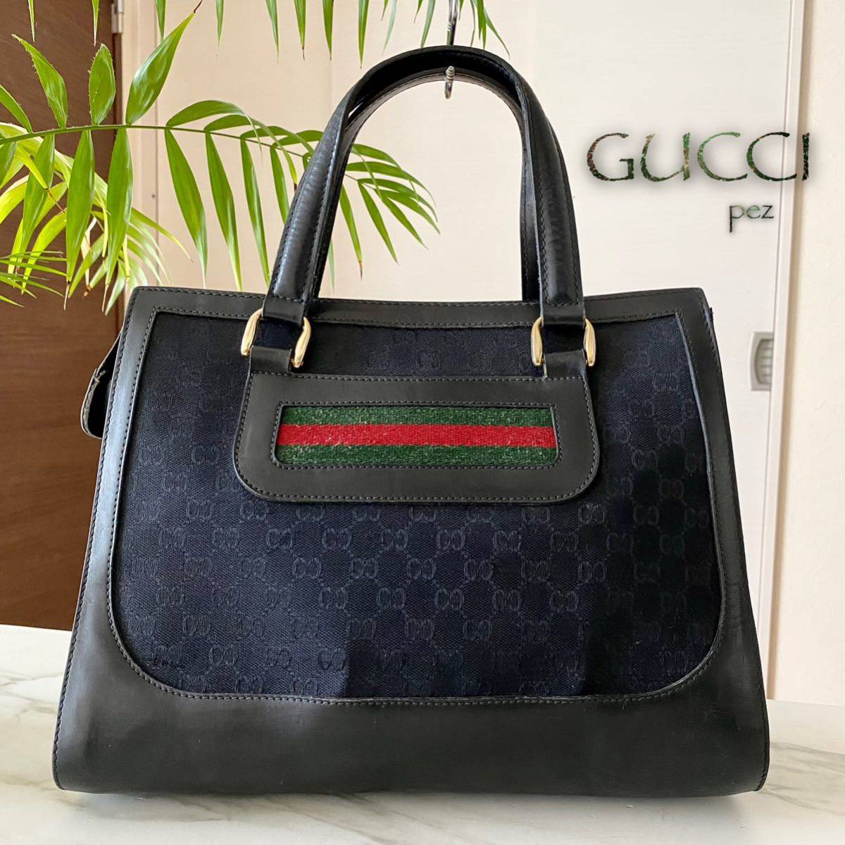 正規品 GUCCI オールドグッチ シェリーライン レザーバッグ レディース