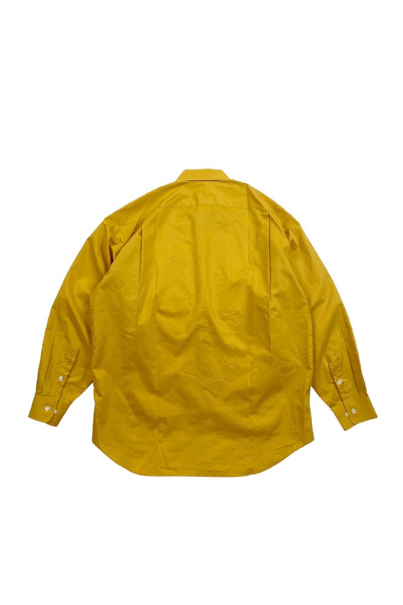 90's JUN shirt yellow ジュン 長袖シャツ イエロー 無地 ヴィンテージ_画像2