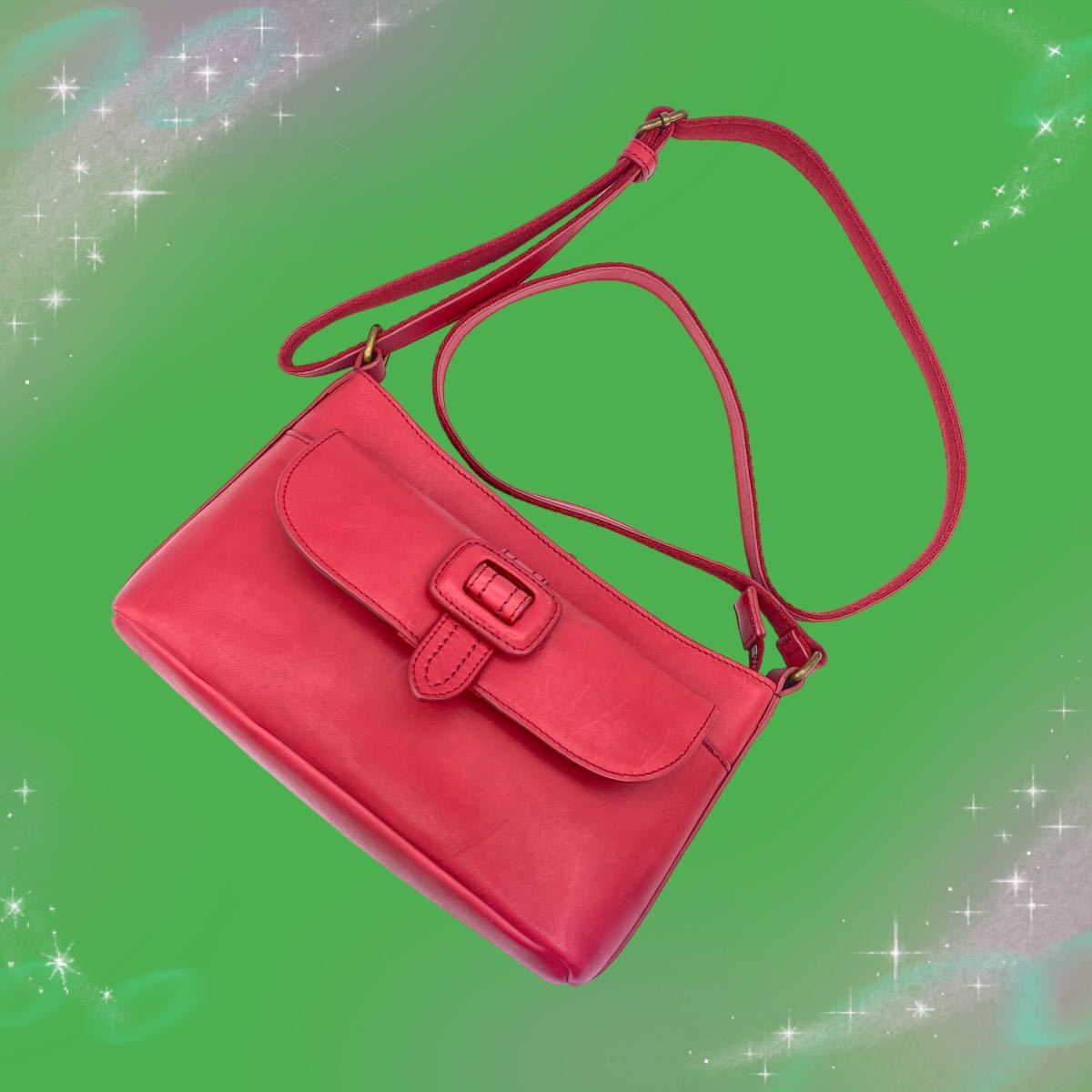 ヤフオク! - 《美品》 ダコタ レザー ショルダーバッグ レッド系