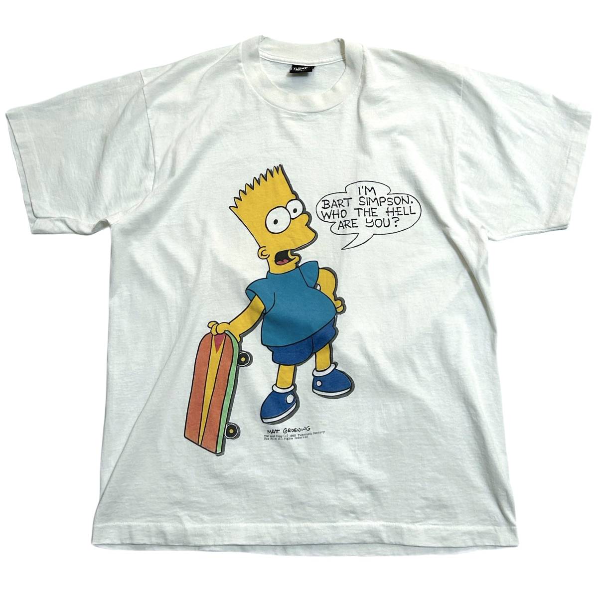 3年保証』 アニメ USA 白】アメリカ Tシャツ スケーター バート BART