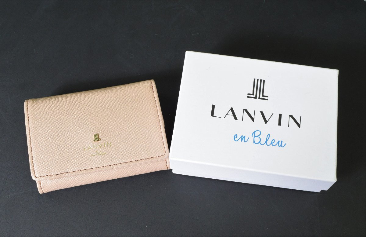 LANVIN en Blue ランバンオンブルー 三つ折り財布 ベージュ 通販