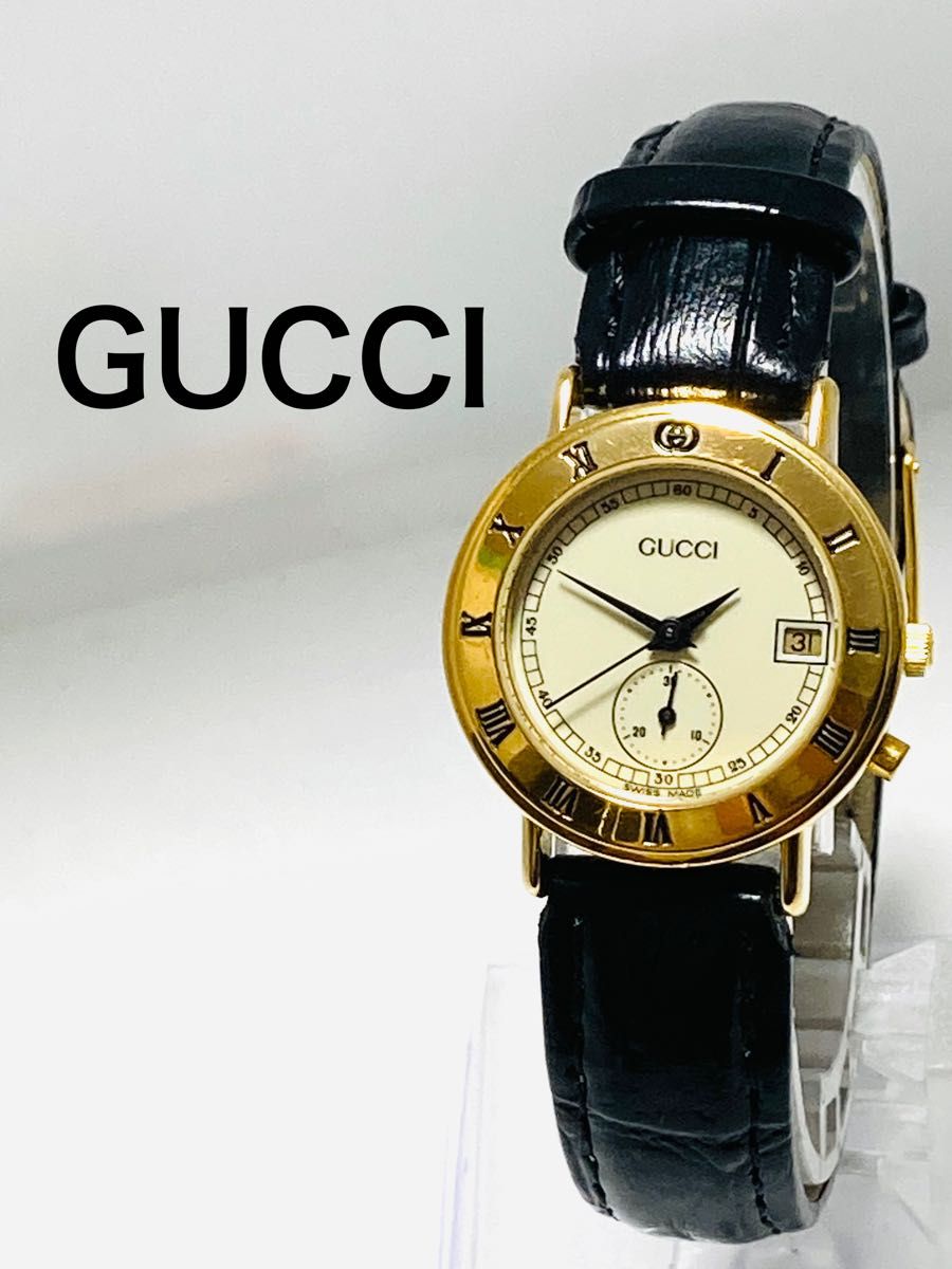 美品！ GUCCI グッチ スモールセコンド 電池&ベルト新品 レディース腕時計-