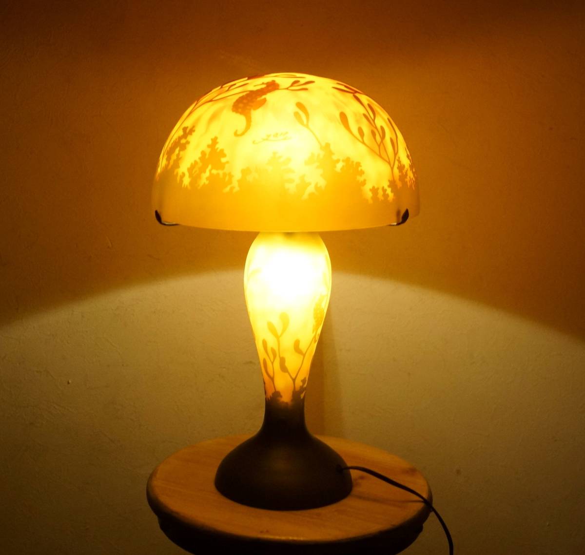 エミール ガレ 特大 2灯ランプ 高さ 48ｃｍ ◇ フロア照明 ナイト