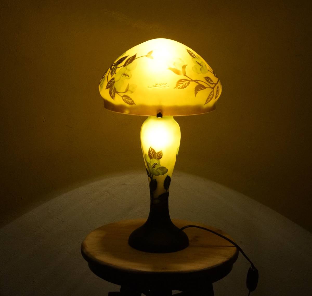 エミール ガレ 特大 2灯ランプ 高さ 45ｃｍ ◇ フロア照明 ナイト 