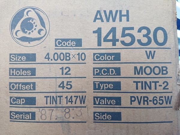 ホイール　ブリジストン　TINT-2　昭和62年製　新品　未使用　4.00B×10　_各サイズ