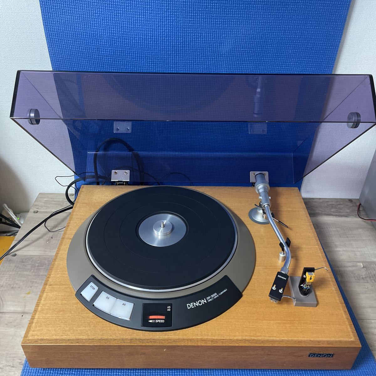 美品!DENON ターンテーブル DP-3000 MODEL-DP-3000F 通電回転確認