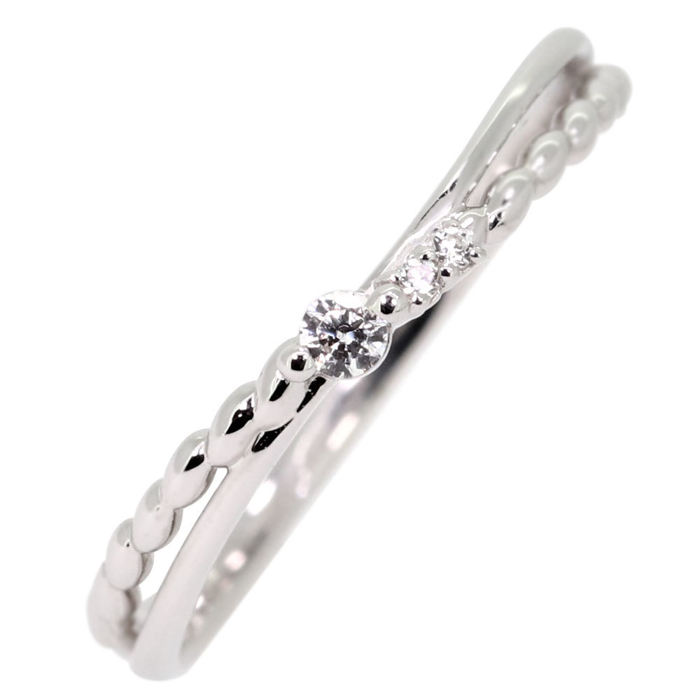 プラチナ ピンキーリング ダイヤモンド 一粒 リング 指輪 レディース 華奢 シンプル 4月誕生石 プレゼント ホワイトデー 