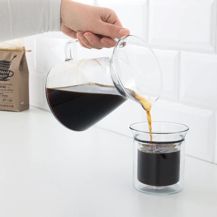 IKEA コーヒーメーカー ドリップコーヒー用, HOGMODIG クリアガラス/ステンレススチール 0.6 l 送料￥750!_画像4