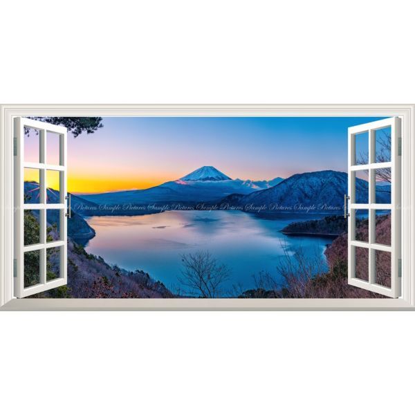 限​定​販​売​】 【パノラマ窓仕様】日の出の本栖湖と神秘的な富士山 千