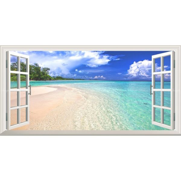 [ panorama окно specification ] изумруд голубой. тропический пляж witi различные остров Indonesia обои постер 1152mm×576mm. ... наклейка тип M003MS1