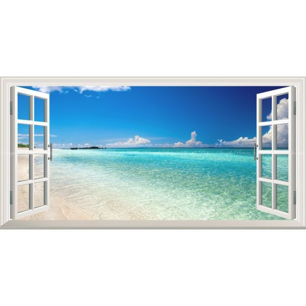 [ panorama окно specification ] Okinawa. море декорации Япония самый юг край волна . промежуток остров. .. через .. море . Sky голубой обои постер 1152mm×576mm. ... наклейка тип M006MS1