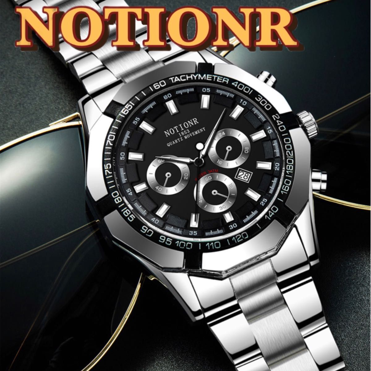 最安挑戦！ 新品 NOTIONR ラグジュアリーファッションウォッチ メンズ腕時計 ブラック