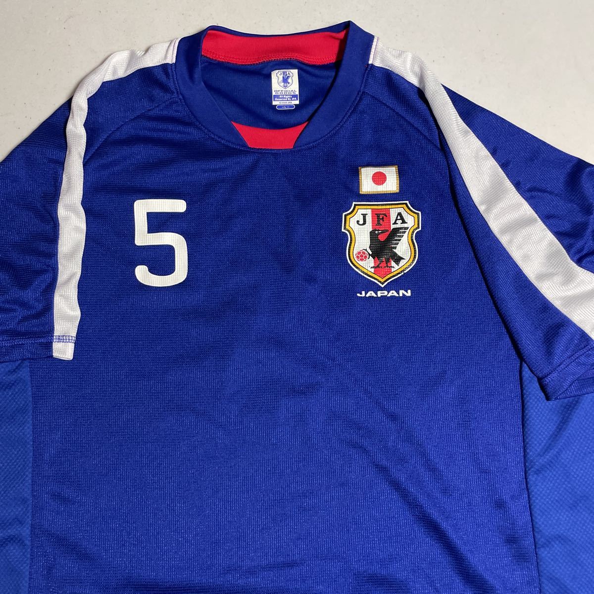 #5 長友佑都選手 サッカー 日本代表 オフィシャル official 青 ブルー 応援用シャツ Lサイズ_画像2