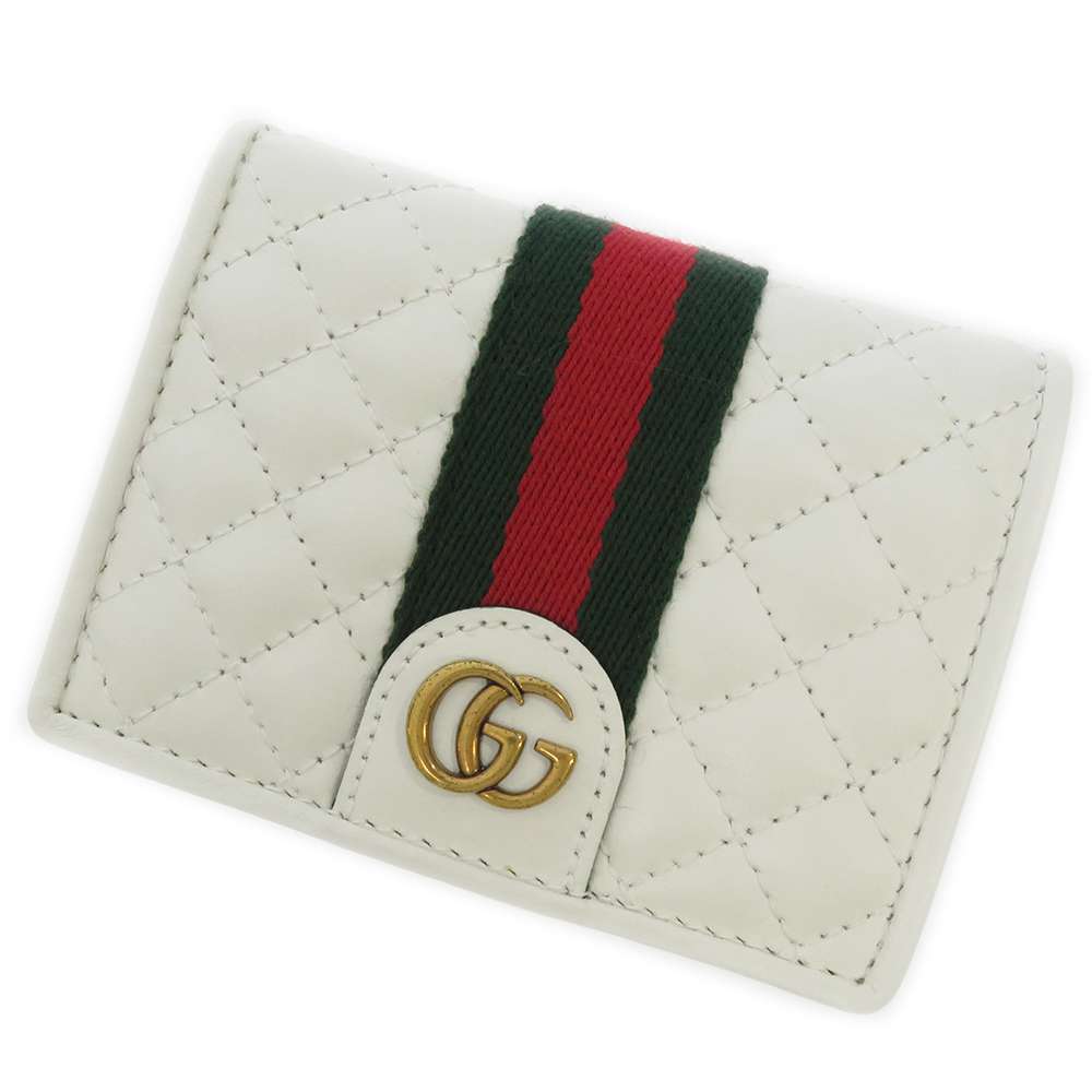 グッチ 二つ折り財布 ダブルG レザー 536453 GUCCI 財布 白 ホワイト