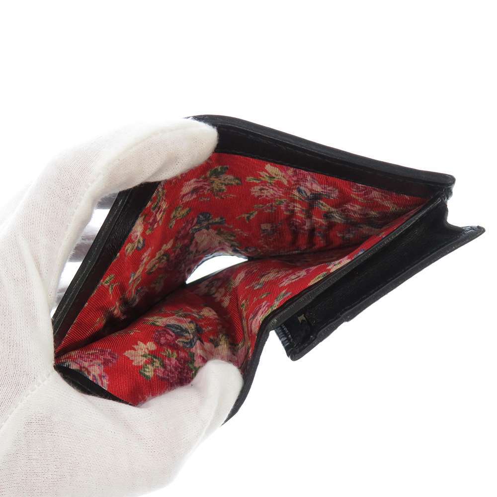 グッチ 二つ折り財布 ダブルG レザー 536453 GUCCI 財布 黒 ブラック
