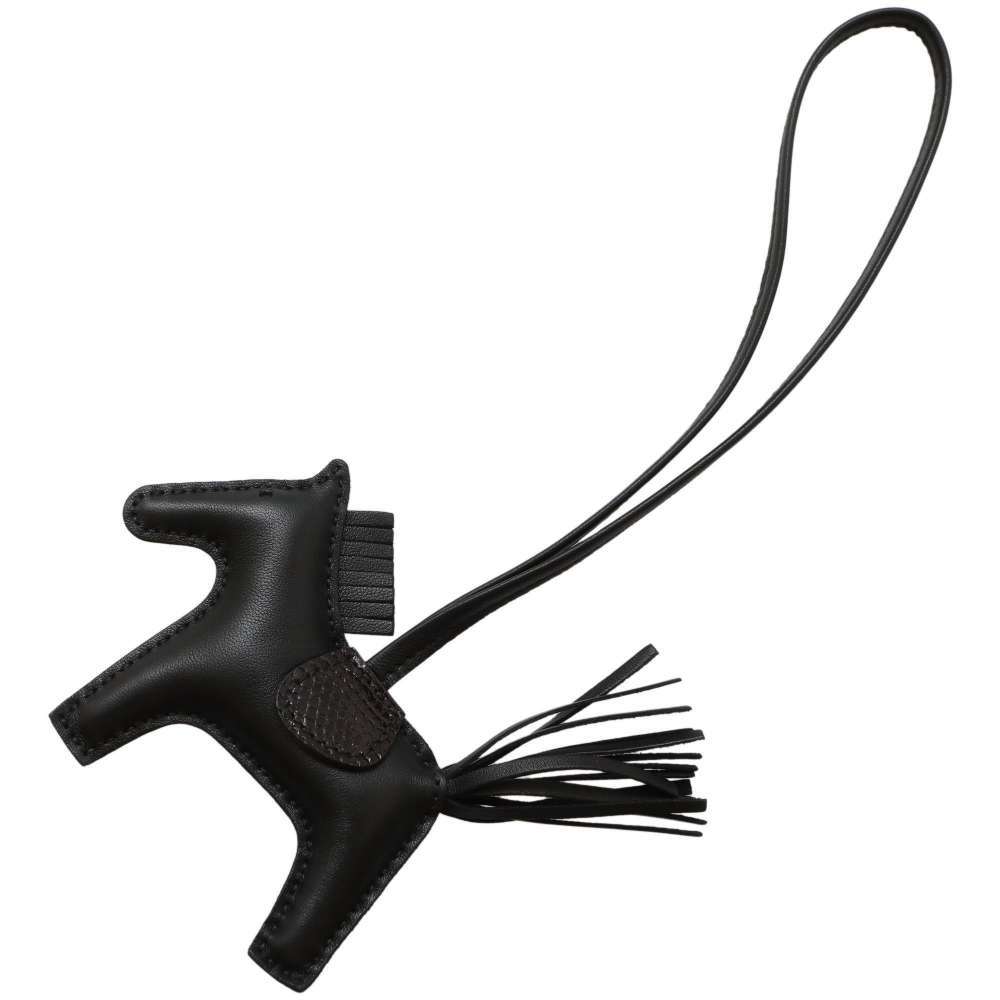 エルメス バッグチャーム ロデオPM タッチ ブラック ラムスキン