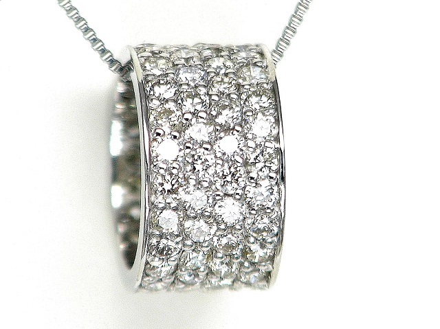 宝石屋本舗】1.00ct PT950 天然ダイヤモンド リングネックレス