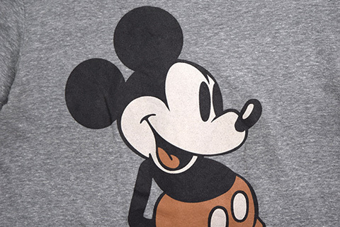 【Sサイズ】 ディズニー ミッキーマウス キャラクター Tシャツ メンズS グレー Disney ディズニーランド 古着 BA3660