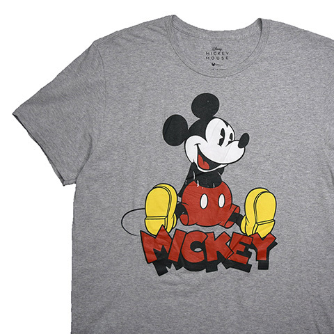 【Lサイズ】 ディズニー ミッキーマウス キャラクター Tシャツ メンズL グレー Disney アメカジ ディズニーランド 古着 BA3658_画像5