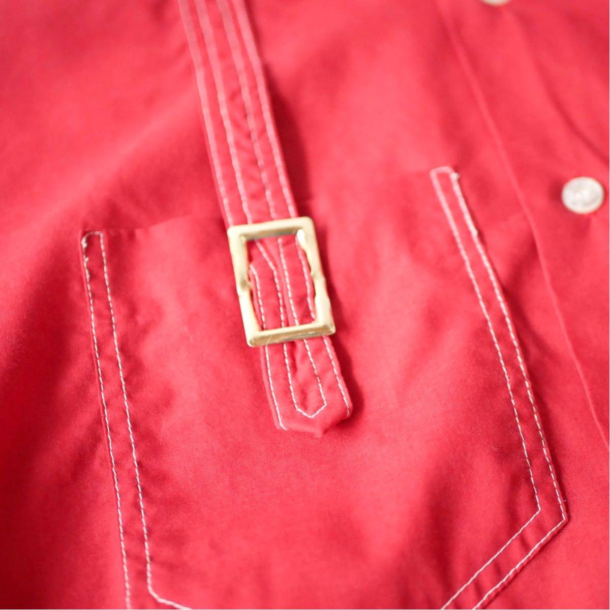 70s vintage Marlboro ヴィンテージ マルボロ ベルト付き ポケット デザインシャツ 古着 70年代の画像4